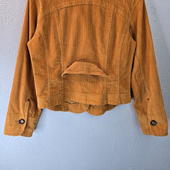 Dressbarn Corduroy Jacket Medium Mustared Yellow Button Preppy 70s Retro Blazer - Picture 11 of 13